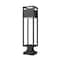 Z-Lite Barwick 1 Light Outdoor Pier Mounted Fixture, Black & Etched 585PHBS-SQPM-BK-LED - alternate 7